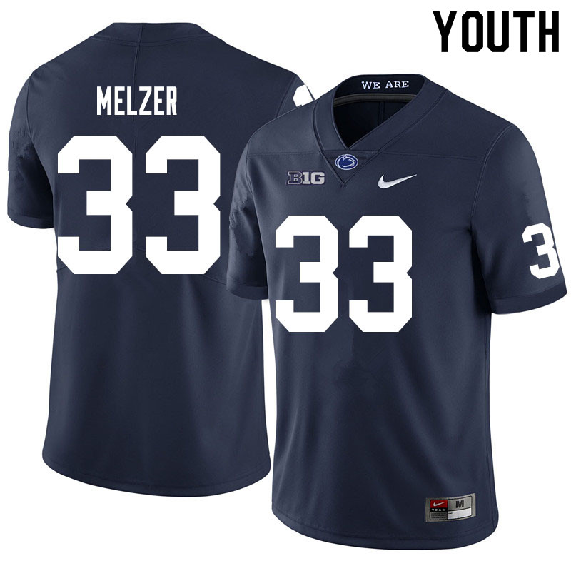 NCAA Nike Youth Penn State Nittany Lions Corey Melzer #33 College Football Authentic Navy Stitched Jersey QBP0798ZI